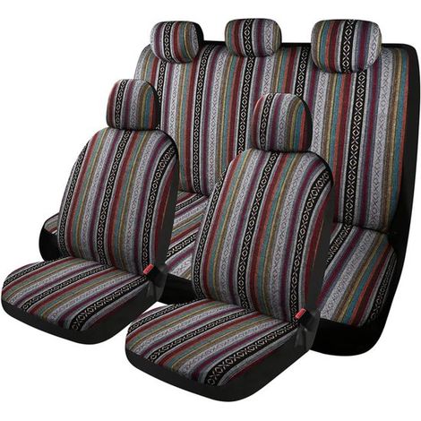 Juego de fundas para asientos de coche - Tapicería - Protección interior - Ajuste universal - 9 piezas - Baja Inca (1/5)