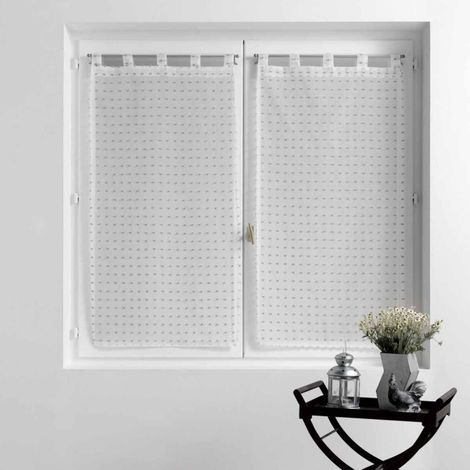 Paire de Voilages "Pomponella" 60x160cm Gris (1/4)
