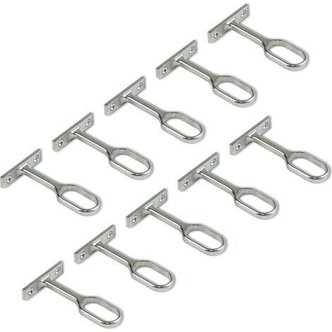 Mittelhalterung für ovale Kleiderstange, vernickelt, 10er-Packung (1/5)