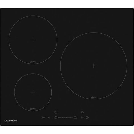 Plaque de cuisson a induction - DAEWOO - 3 foyers - 60 cm - Noir