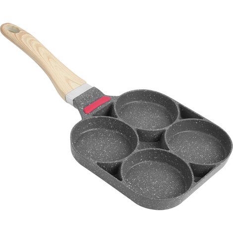 Aluminiumpfanne für Crêpes und Omeletts – induktionsgeeignet, Hamburger- und Eierform mit Griff