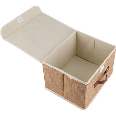 Boîte de Rangement Pliante pour Vêtements, Livres et Jouets - Organisateur d'Armoire (Café) (1/5)
