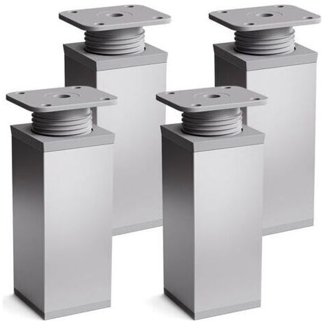 1 lot de 4 Pieds de meubles ,Hauteur : 100mm (+100mm) réglables,Forme angulaire: 40 x 40 mm