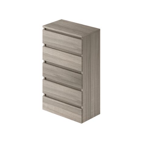 Ulmenkommode aus Melaminholz mit 5 Schubladen H127x47x40 cm
