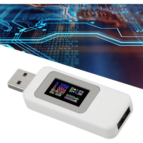 KWS-MX18 USB-Strom-, Spannungs-, Kapazitäts- und Leistungsmessgerät, Handy-Ladegerät, MX18 Externer Batteriemonitor (Weiß) (1/5)