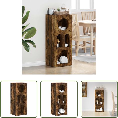 vidaXL Wohnzimmer Möbel - Sideboard Geräucherte Eiche 40 x 35 x 100,5 cm Holzwerkstoff (1/5)