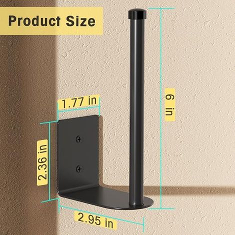 Lot de 2 supports à chapeaux en acier inoxydable pour casquettes de baseball, support de rangement adhésif puissant/à percer pour porte, chambre, placard (noir, 15 cm) (1/5)