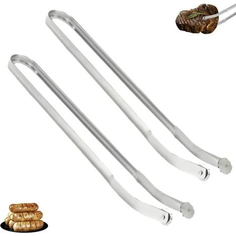 Pince à barbecue Lot de 2 - Design contemporain - Prise sûre - Rouleaux intégrés (1/4)