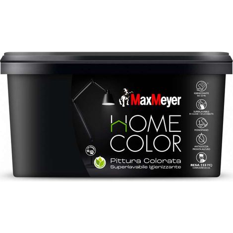 MaxMeyer Idropittura Igienizzante Nero 2,5L Finitura Opaca Alta Copertura (1/4)