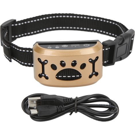 Collier anti-aboiement pour chien, Rechargeable, réglable, verrouillage automatique, reconnaissance intelligente, étanche, avertissement, bouchon de Vibration (1/5)