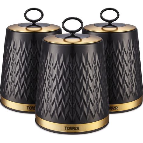 TOWER T826091BLK - Empire Set of 3 Canisters (1/5)
