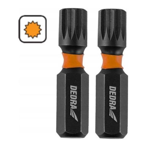 Embouts de visseuse Dedra spline m8 acier S2 impact résistant 32 mm (1/2)
