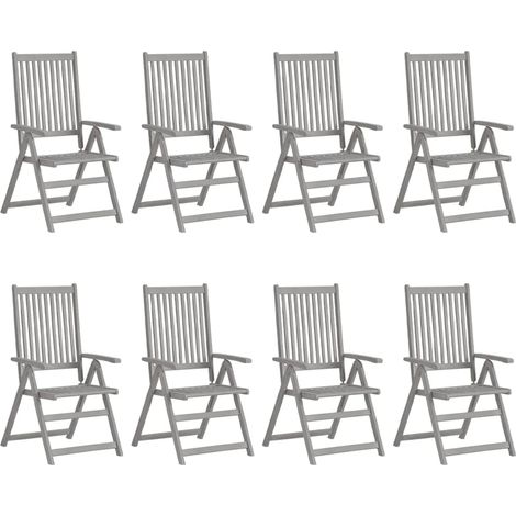 Maison Exclusive - Verstellbare Gartenstühle mit Auflagen 8 Stk.