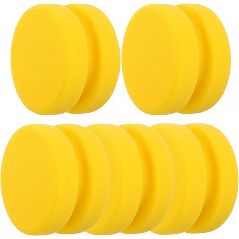 Kit 5 tampons mousse jaunes 80×48 mm, compatibles polisseuse, pour polish/cirage/lavage auto (1/5)