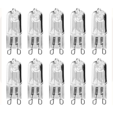 Lot de 10 ampoules halogènes G9, 18W, pour luminaires suspendus et lampes de chevet (1/5)