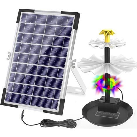 Fuente solar de emergencia a pilas con iluminación LED de tres niveles,ideal para bebederos de pájaros,piscinas y decoración exterior. 6 W (1/5)