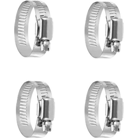 Collier de Serrage en Acier Inoxydable, 4 Pcs Tuyau Clips Réglable et Ajustable, 21-38mm (1/4)