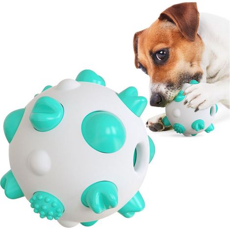 Jouet à mâcher bleu pour chien, balle de nettoyage ronde pour animaux de compagnie (1/5)