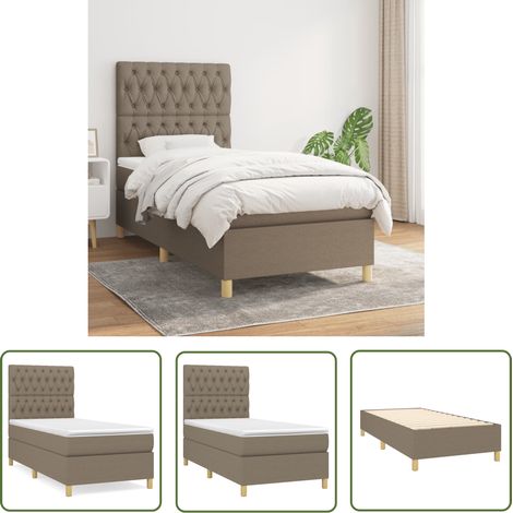 The Living Store Boxspringbett mit Matratze Taupe 90x190 cm Stoff - Boxspringbett - Doppelbett - Bettenrahmen - Schlafsystem - Tapete (1/5)
