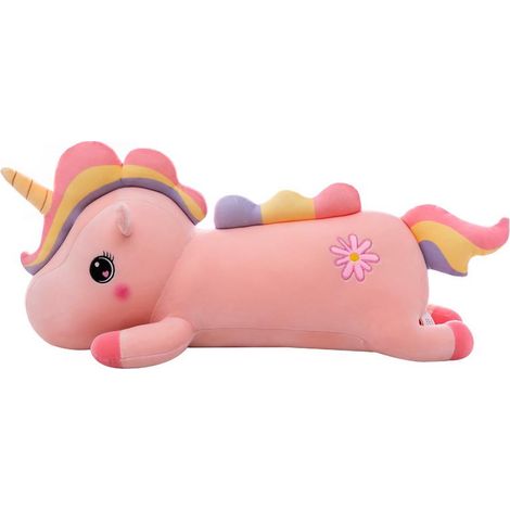 Licorne démontable, peluche licorne cartoon coussin de sommeil adorable, jouet fille sucrerie, cadeau Noël, rose (1/5)