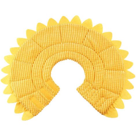 Collerettes pour Chiens Chat Anti-Morsure Protection Ajustable Collier de Récupération Comfy Cone pour Chiens et Chat avec Adorable Motif de Tournesol (Jaune S),, Ensoleillé (1/5)