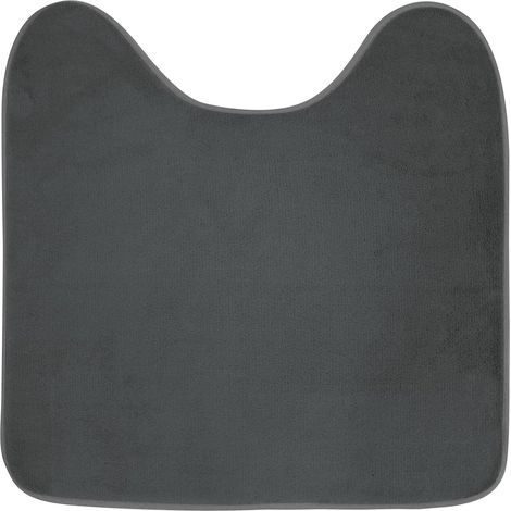 Tapis Contour WC (45 x 45 cm) Vitamine Sdb Anthracite, Microfibre Unie (1/5)