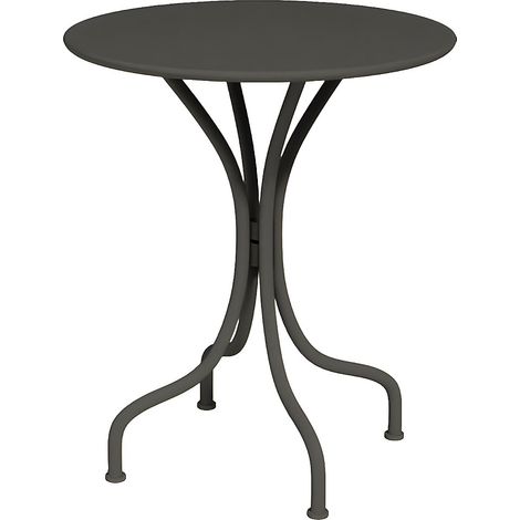 Table ronde de jardin D.60 cm en métal - Gris anthracite - MIRMANDE de MYLIA