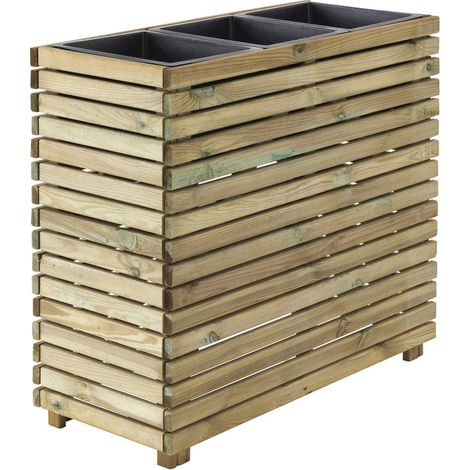 Bacs à fleurs 3 pots haut Horizon - 90 x 39,4 x 80 (1/4)