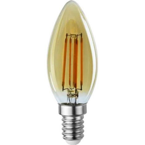 Ampoule Led Flamme Filament Doré 4 watt (éq. 42 Watt) Culot E14 (1/3)