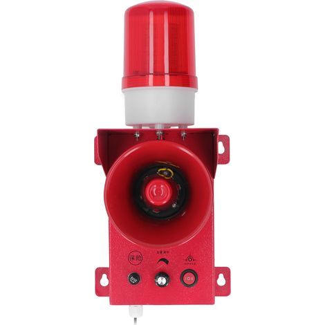 Wasserdichte Industrie-Alarmsirene, 130 dB einstellbare Lautstärke, hohe Leistung, Notfall-Blitzlicht für Bergbauanlagen, DC12V (1/5)