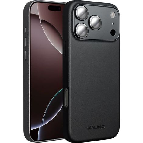Coque Qialino pour iPhone 17 Pro, compatible MagSafe, avec protection pour l'appareil photo, noire (1/5)