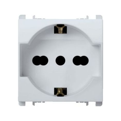 Urmet Simon Nea Presa universale P40 2 moduli 2P+T 16A-250V bianco - 10310N/2.B