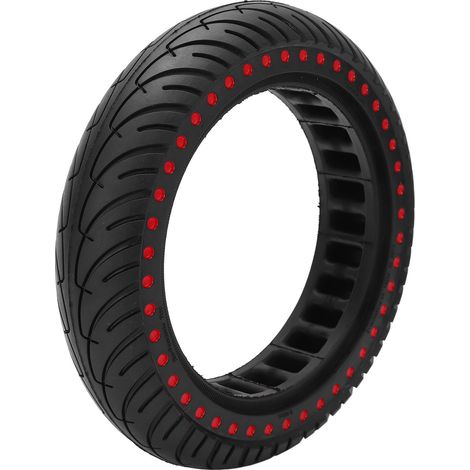 Pneu anti-crevaison pour scooter électrique, structure alvéolaire, amorti des chocs, disponible en rouge (1/5)