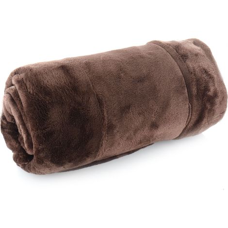 Faux Mink Throw Blanket 150 x 200 cm BROWN