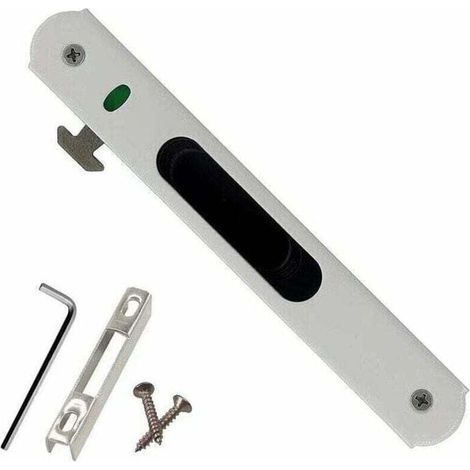 Serrure de porte coulissante - Garnitures de quincaillerie de verrouillage simple de fentre de porte coulissante en acier inoxydable de mnage (1/4)