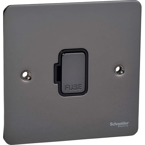 Plaque plate sans interrupteur Nickel Noir (1/4)