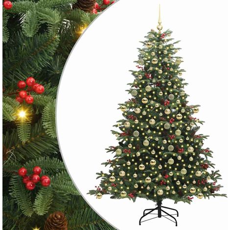 vidaXL Albero di Natale artificiale con 300 LED Verde 210 cm (1/5)