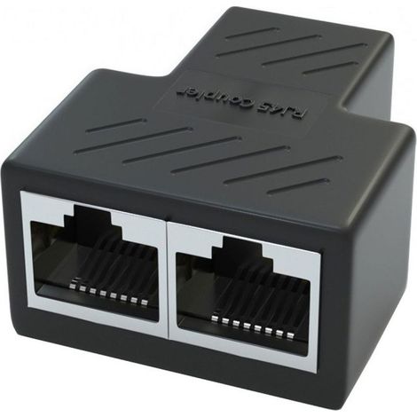 Adaptateur réseau LAN RJ45, 2 répartiteurs Ethernet 1 vers 2, connecteur Ethernet 8P8C pour Cat5/5e/6/7 (1/5)