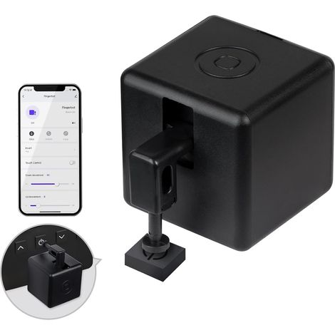 Bouton-poussoir intelligent (sans fil), adapté à la commande tactile et compatible avec les applications. (1/5)