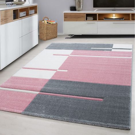 Tapis effet 3D design pour salon rectangle Nils Rose 80x150 (1/5)