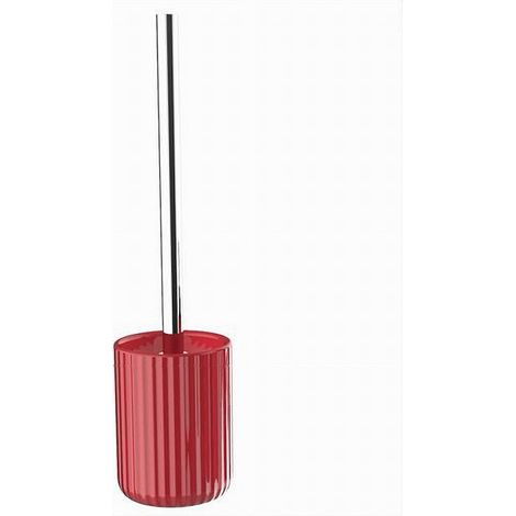 Cleafe - Portascopino Arredo Per Bagno Wc Toilette Rosso Rigato Con Scopino Completo 69914 - (1/2)