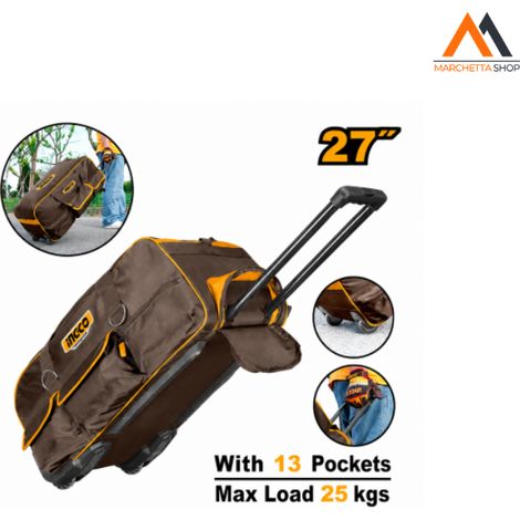 BORSONE CON RUOTE C/13 TASCHE 68,5X29,5X32CM