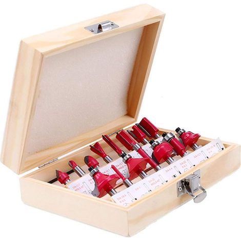 15pcs 8mm Queue Fraises à Rainurer bois Fraises à Défoncer Set Carbure de Tungstène Lot de Routeur Bois Menuiserie Outil Pour Portes, Tables, Etagères, Armoires (1/5)