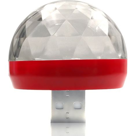 Lampe LED boule cristal USB portable mini, effet coloré contrôle sonore, décoration fête maison scène (1/4)