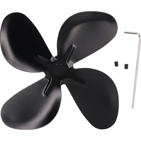 Pale de ventilateur de poêle en alliage d'aluminium, résistant aux hautes températures, remplacement de cheminée noire, 4 pales (1/5)