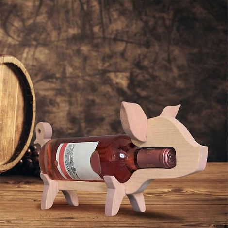 Porte-bouteilles en bois en forme d'animal, casier à vin en bois A-- (1/5)