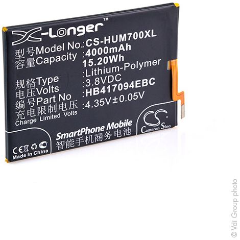 NX - Batterie téléphone, smartphone, GSM pour Huawei 3.8V 4000mAh - HB417094EBC (1/5)