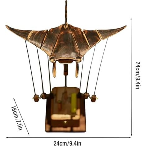 Automate raie manta – Modèle mécanique de raie manta Décoration de bureau en forme d'animal en mouvement pour la maison, le bureau, la TV, la table de chevet, la décoration à thème de (1/5)