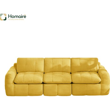 Sofa mit Modulen aus Chenille gelb mit Armlehnen en Polyester 264 x 97 x 68 cm HOMAIRE (1/5)