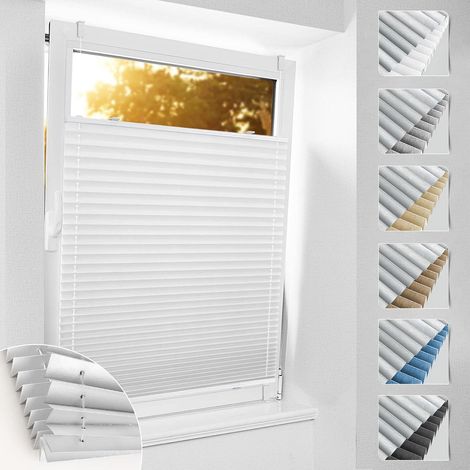 Plissee Verdunkelung Klemmfix ohne Bohren 35x130cm B35 x H130 cm Weiß (1/5)